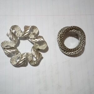 Vintage Silver Infinity Brooch & SilverSarah Coventry "Ribbonette" (1971) Brooch